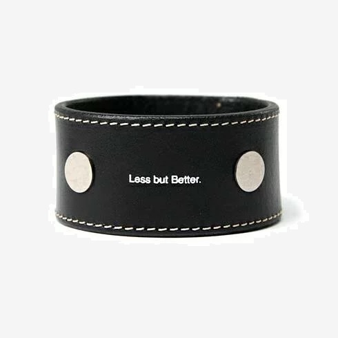 ON SALE: UNDERCOVER BLACK "LESS BUT BETTER" LEATHER BRACELET - SIZE S