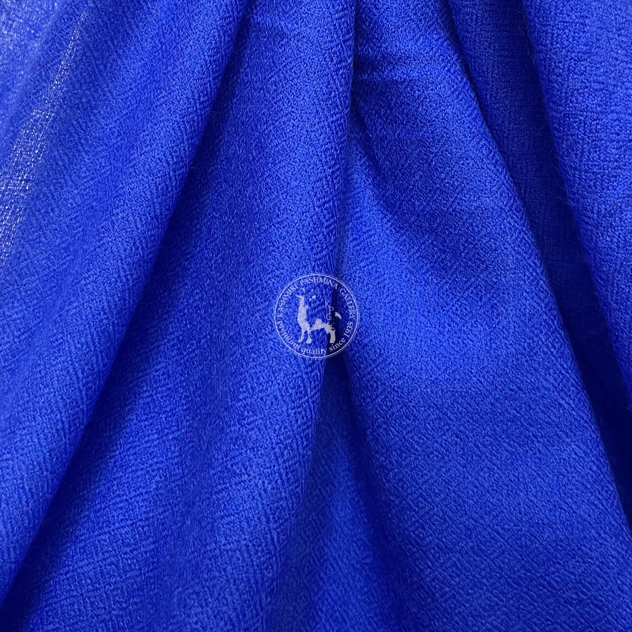 藍色喀什米爾山羊絨披肩圍巾