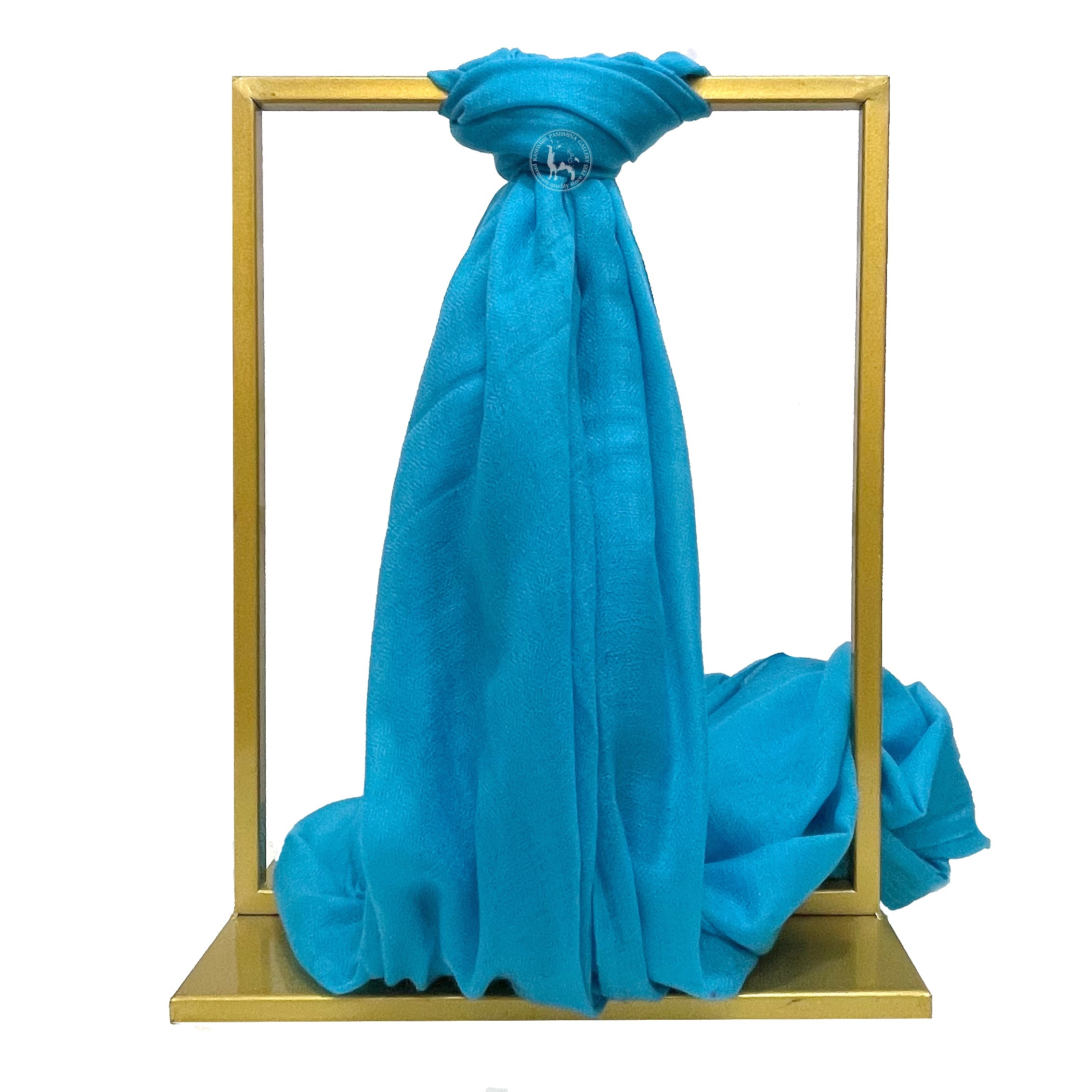 天藍色喀什米爾山羊絨披肩圍巾