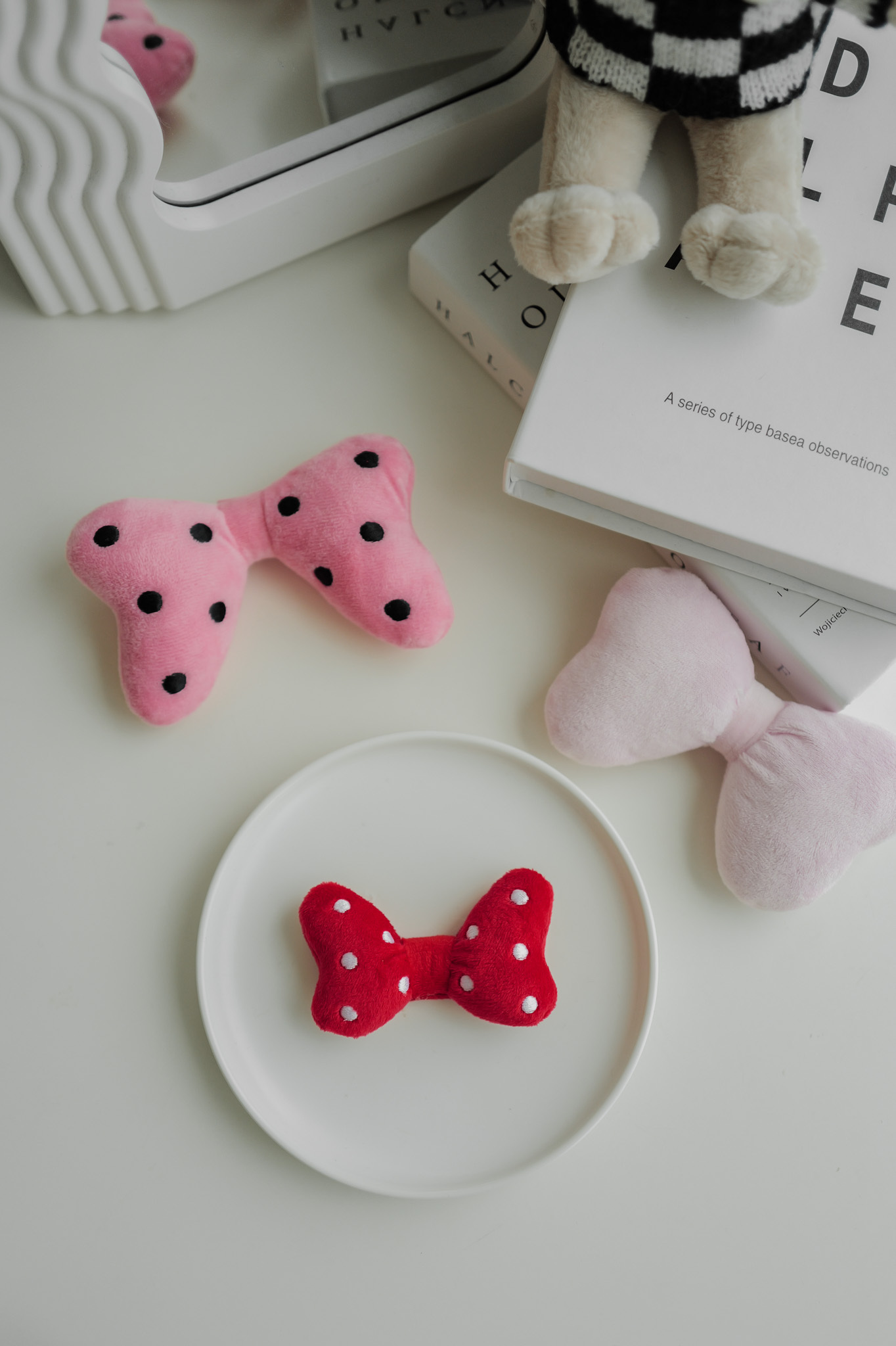 毛絨絨蝴蝶結髮夾/配件(大)