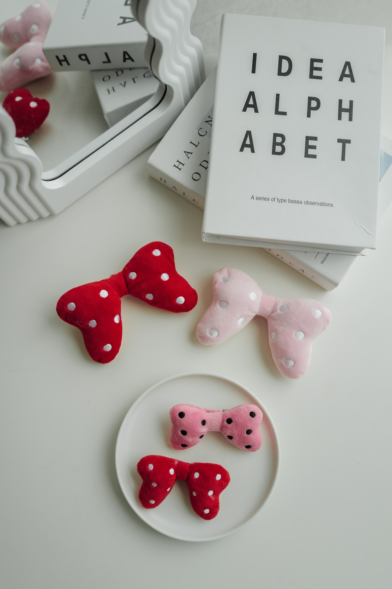 毛絨絨蝴蝶結髮夾/配件(小)