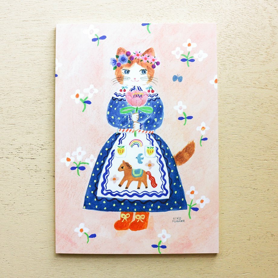布川愛子_花束貓咪 方格筆記本 A5｜日本表現社