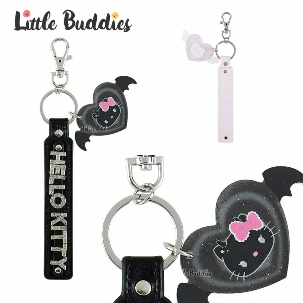 日本 Hello Kitty PU皮名牌連吊飾匙扣 - 天使與惡魔系列
