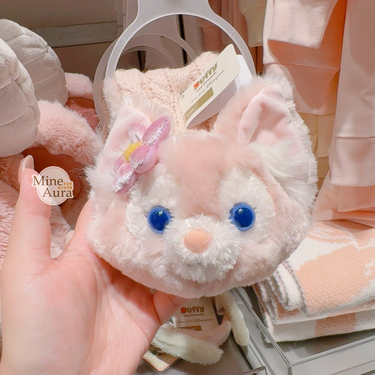 玲娜貝兒 Lina bell 立體大頭造型 編織麻花 圍巾 -香港迪士尼樂園