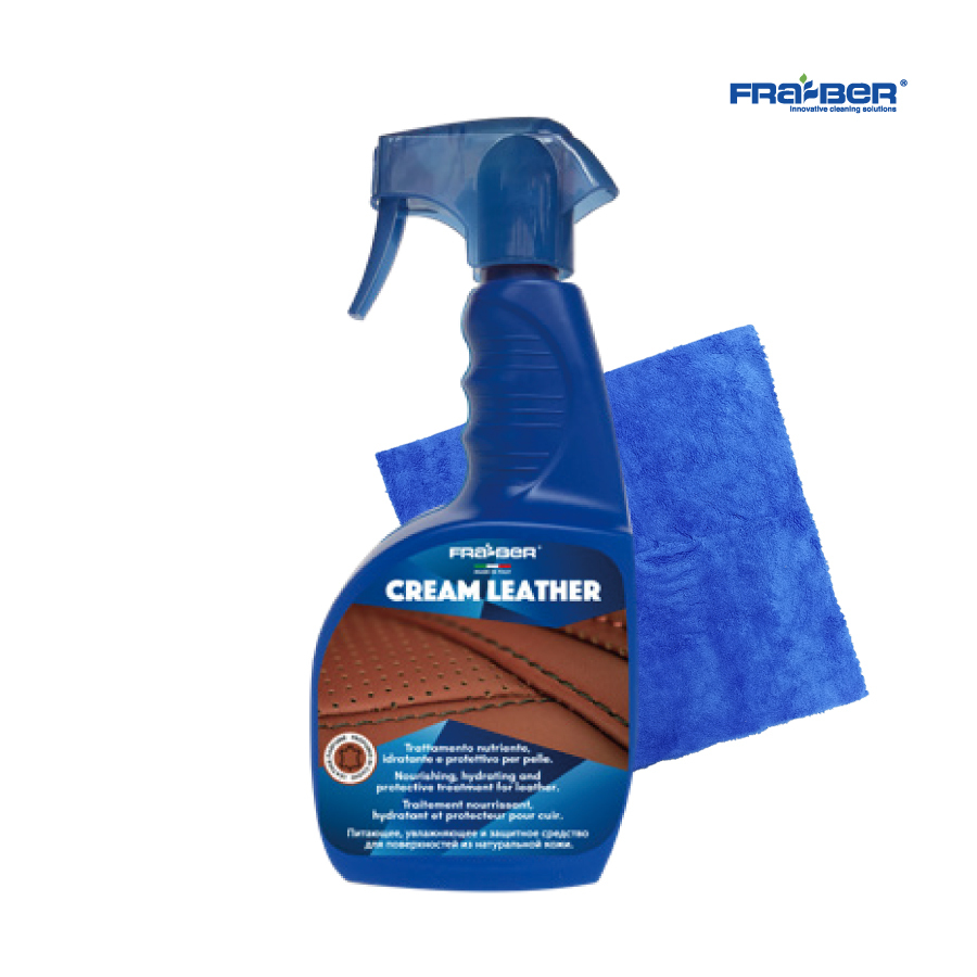 FRA-BER CREAM LEATHER  皮革滋潤保養劑, 750ml (送ETECCO - 藍色微纖維抹布)