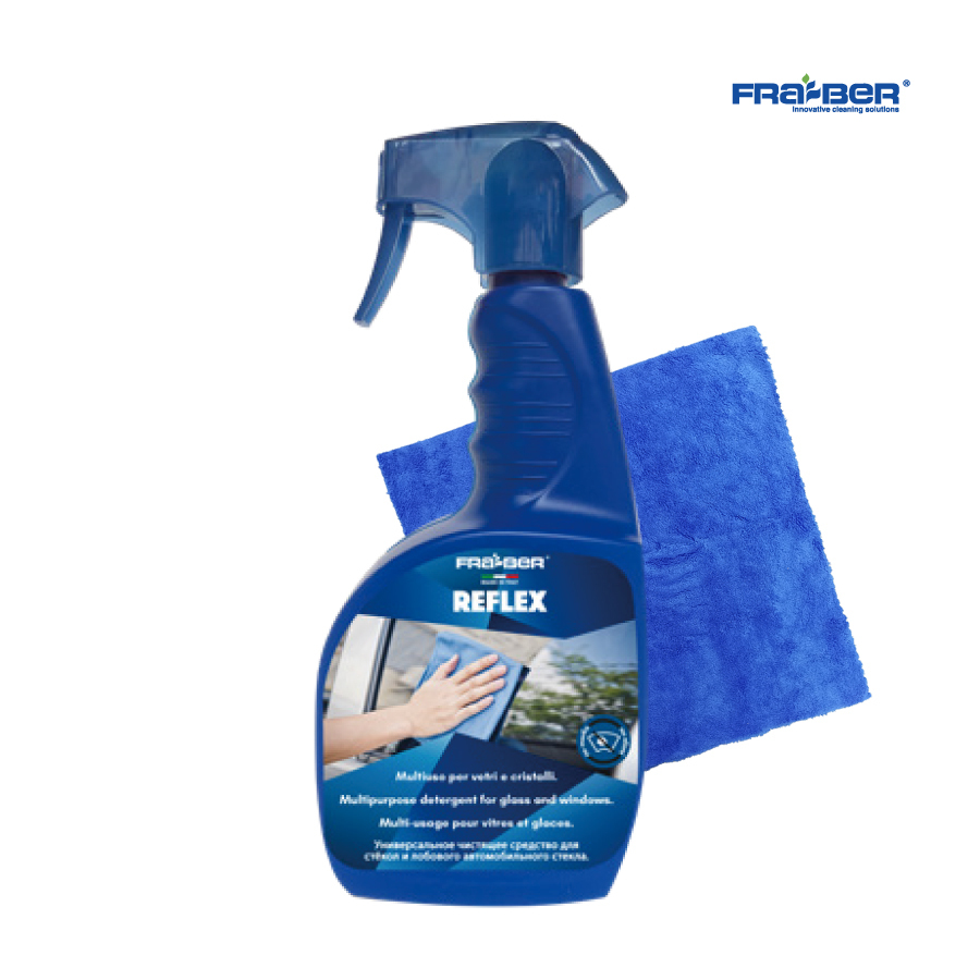 FRA-BER REFLEX 強效玻璃清潔劑 (glass cleaner), 750ml (送ETECCO - 藍色微纖維抹布)