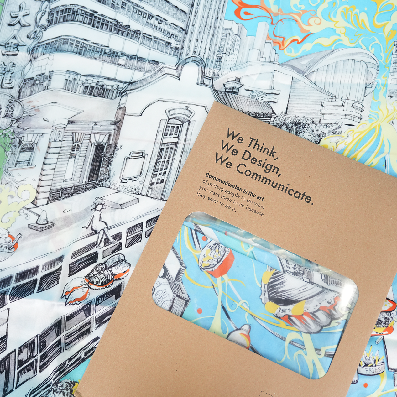 「繪灣仔」絲巾 - 蘇妙素作品