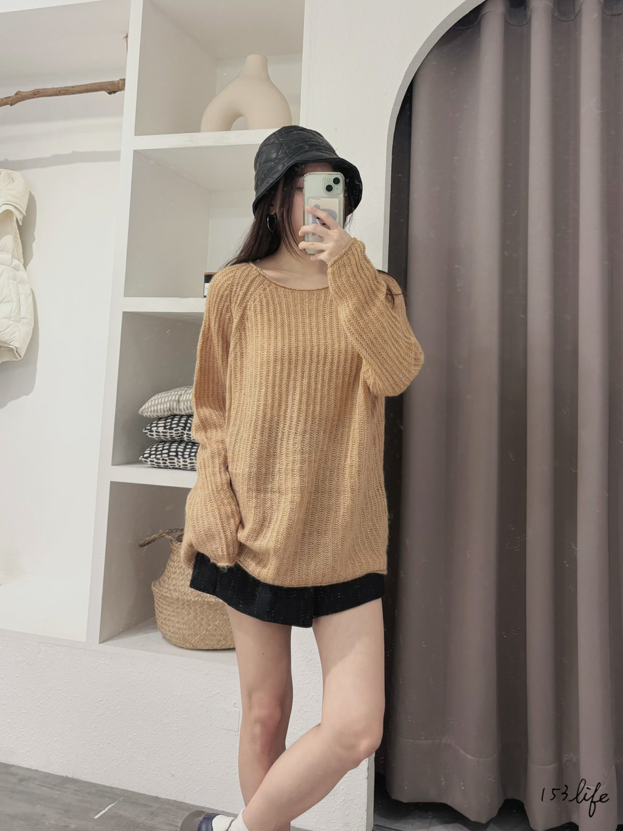 |現貨|橘子慵懶寬鬆粗針織毛衣