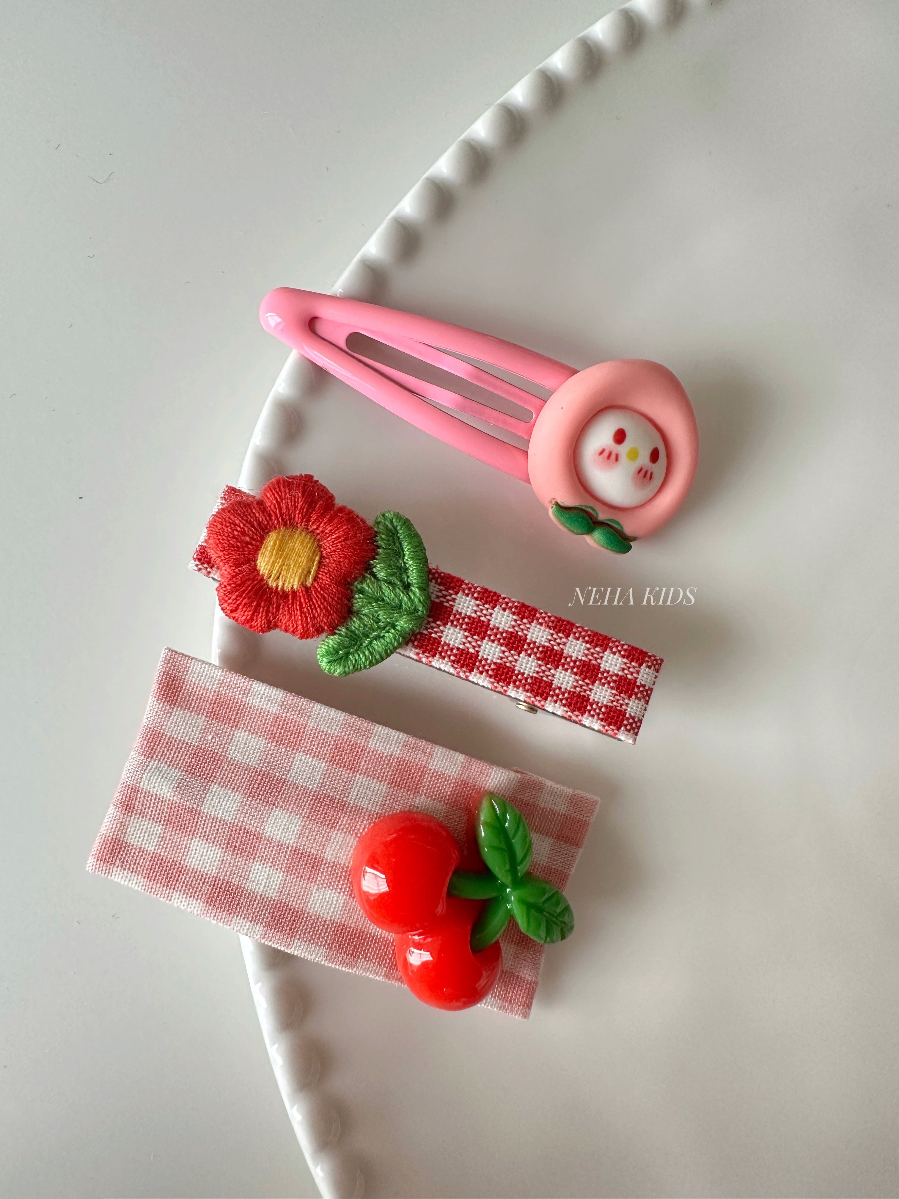 【現貨】韓製 ♥ 《在櫻桃樹下》髮夾套組