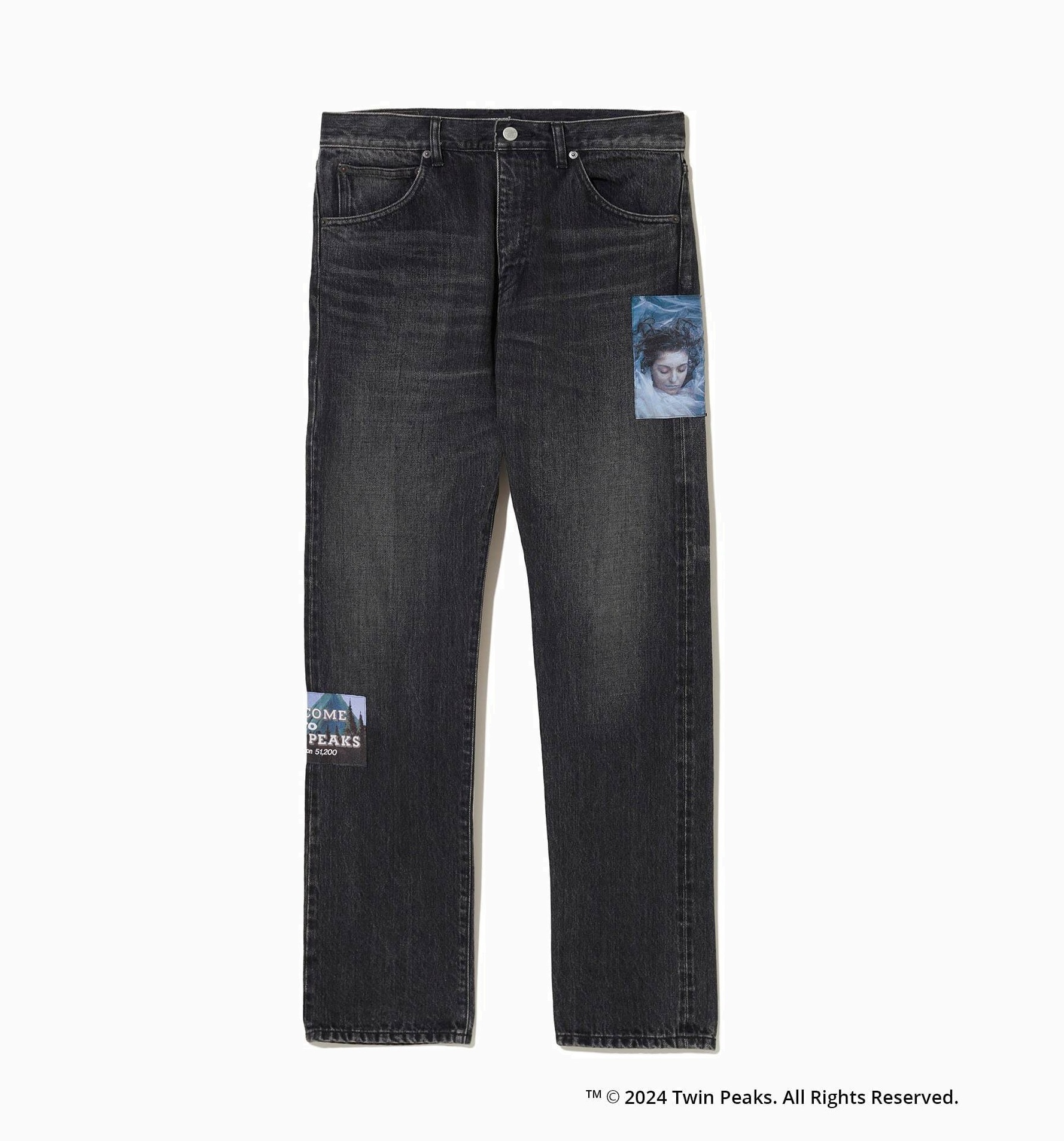 UNDERCOVER 2024 A/W TWIN PEAKS PHOTO PATCH JEANS - BLACK PRE ORDER ITEM (預訂中)