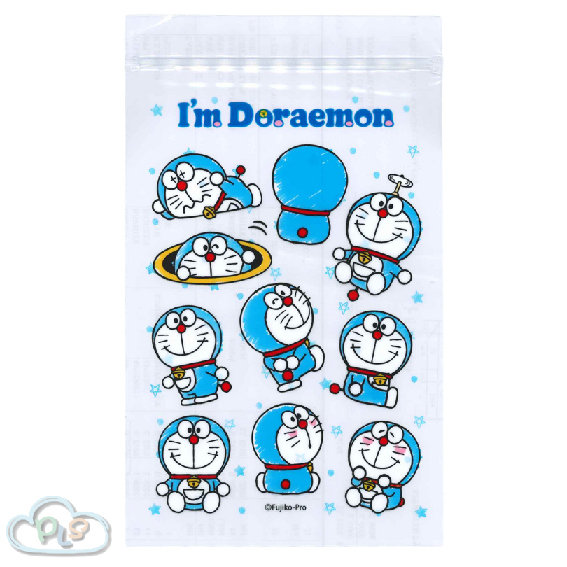 現貨 拉錬小塑膠袋 (195 X 130mm) 4pcs/set 透明 I’m Doraemon #22500