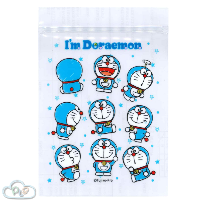 現貨 拉錬小塑膠袋 (150 X 115mm) 6pcs/set 透明 I’m Doraemon #22499