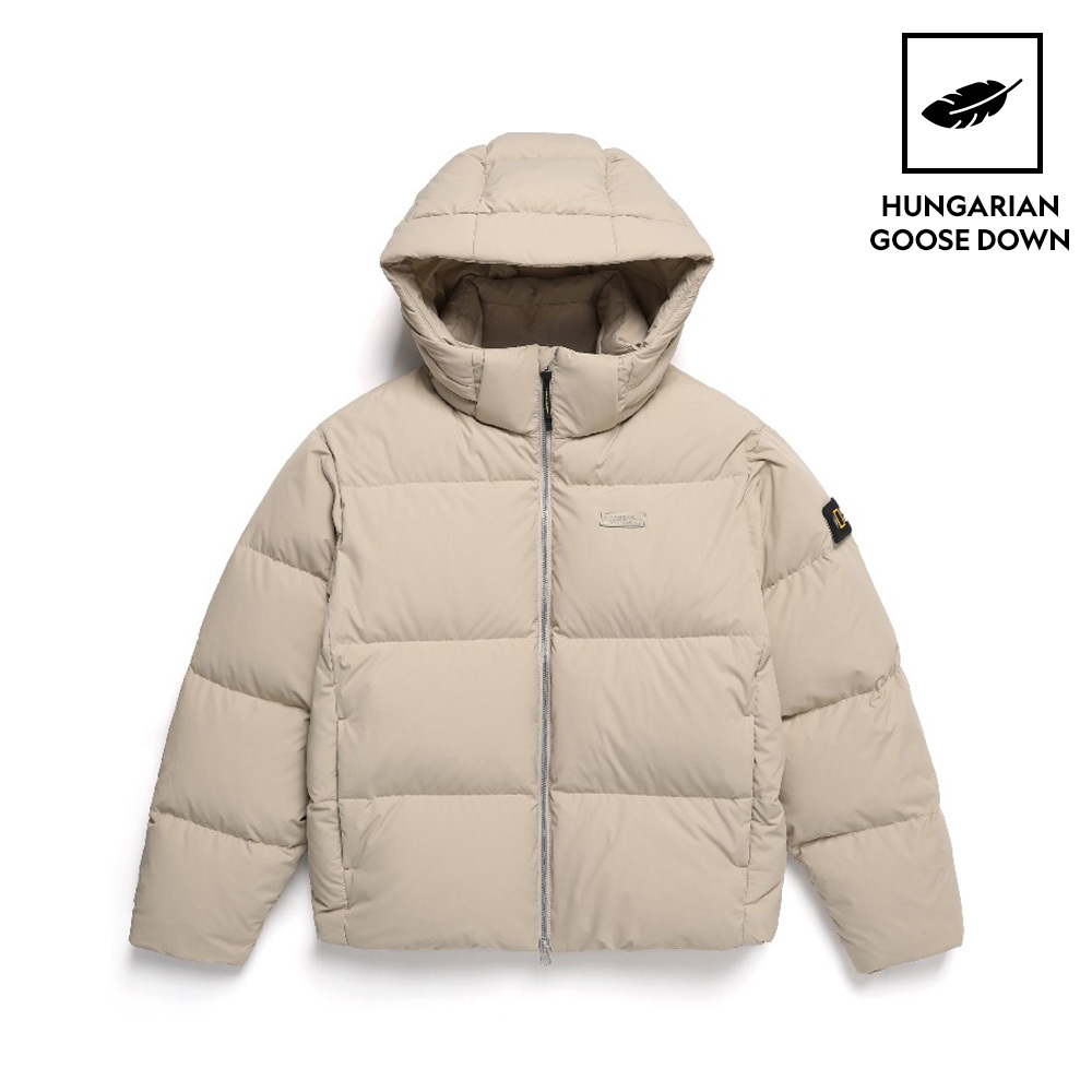 Unisex CAYMAN Detachable Hood Down Jacket - BEIGE