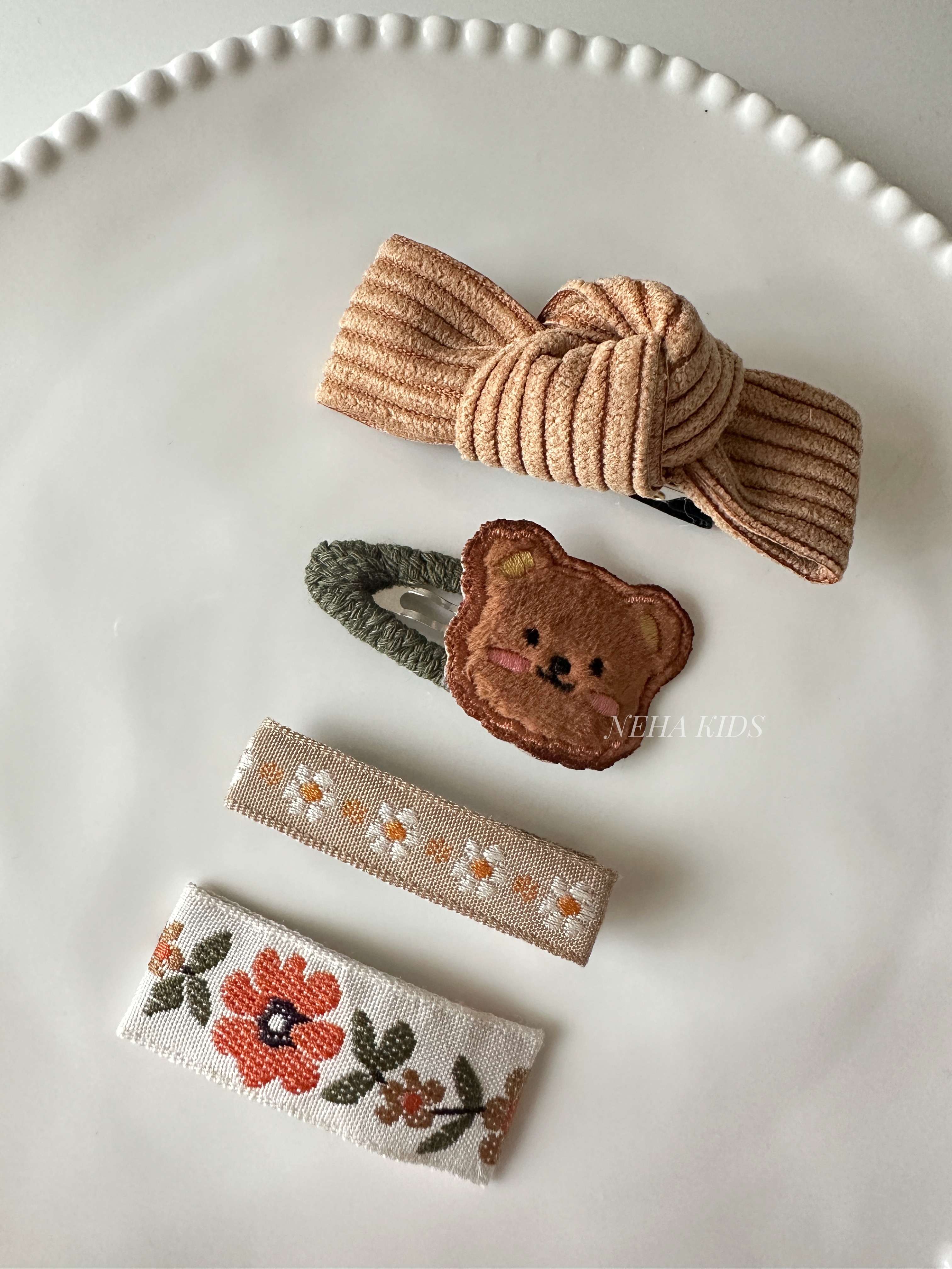 【現貨】韓製 ♥ 《小熊下午茶》髮夾套組