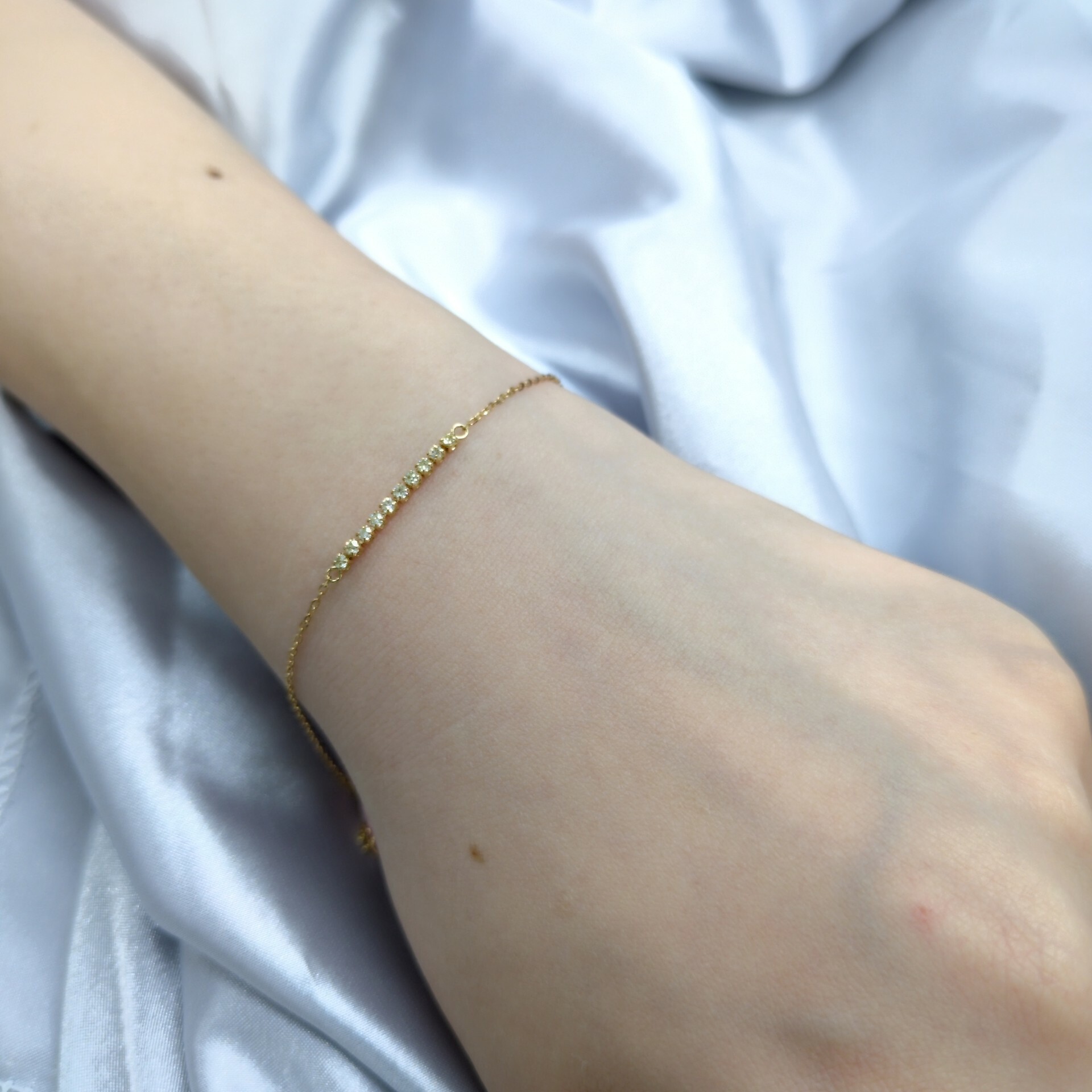 全新18K黃金15份鑽石手鍊