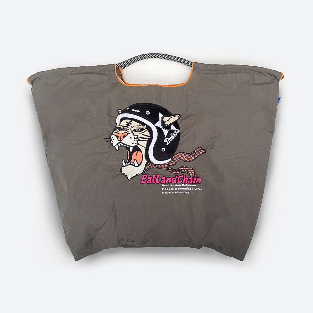 Ball＆Chain 刺繡環保購物袋 L號 - 深灰 (30114961)