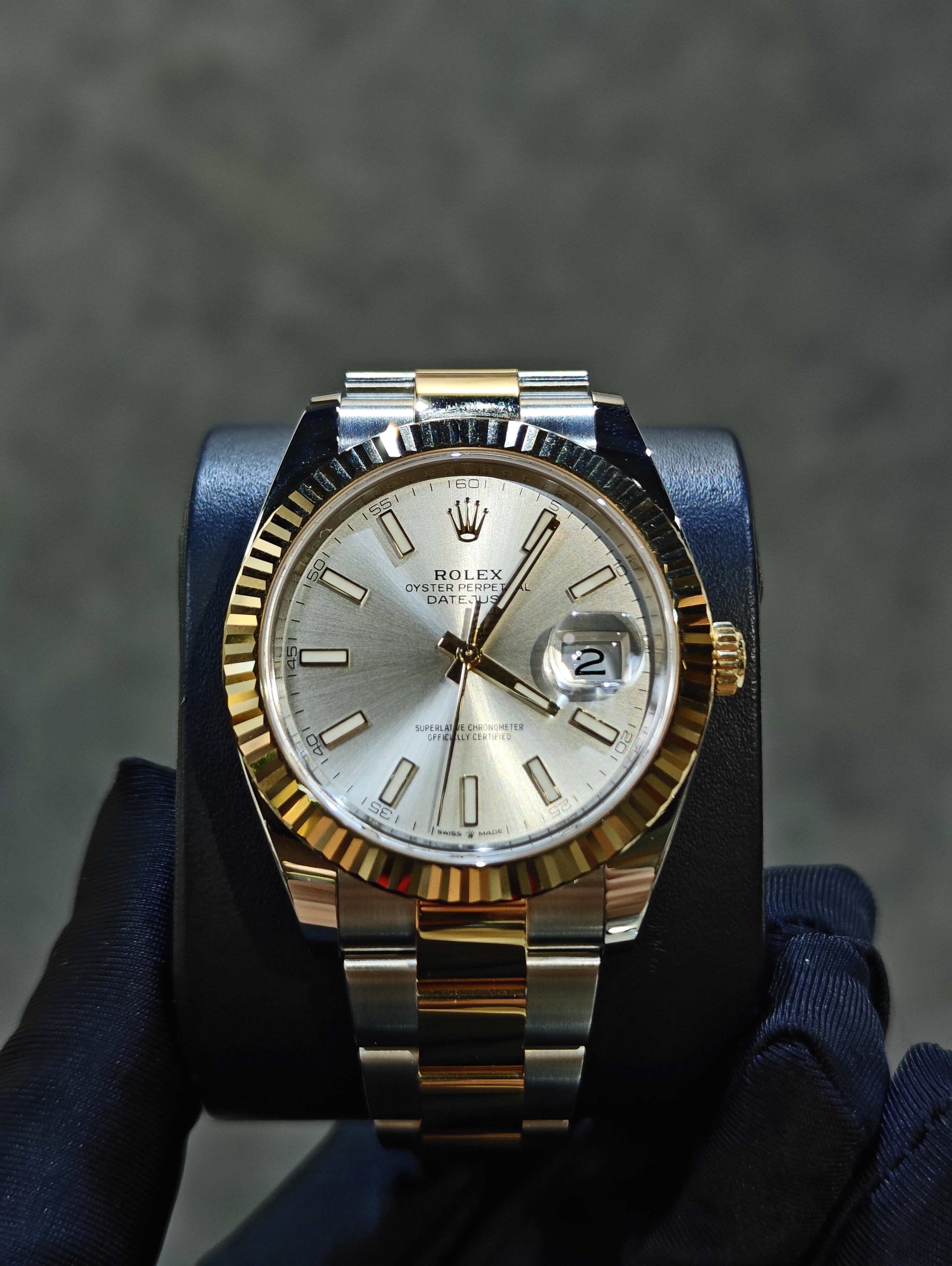 BRAND NEW ROLEX 126333 SILVER DIAL GOLD STEEL DATEJUST 41 OYSTER STRAP