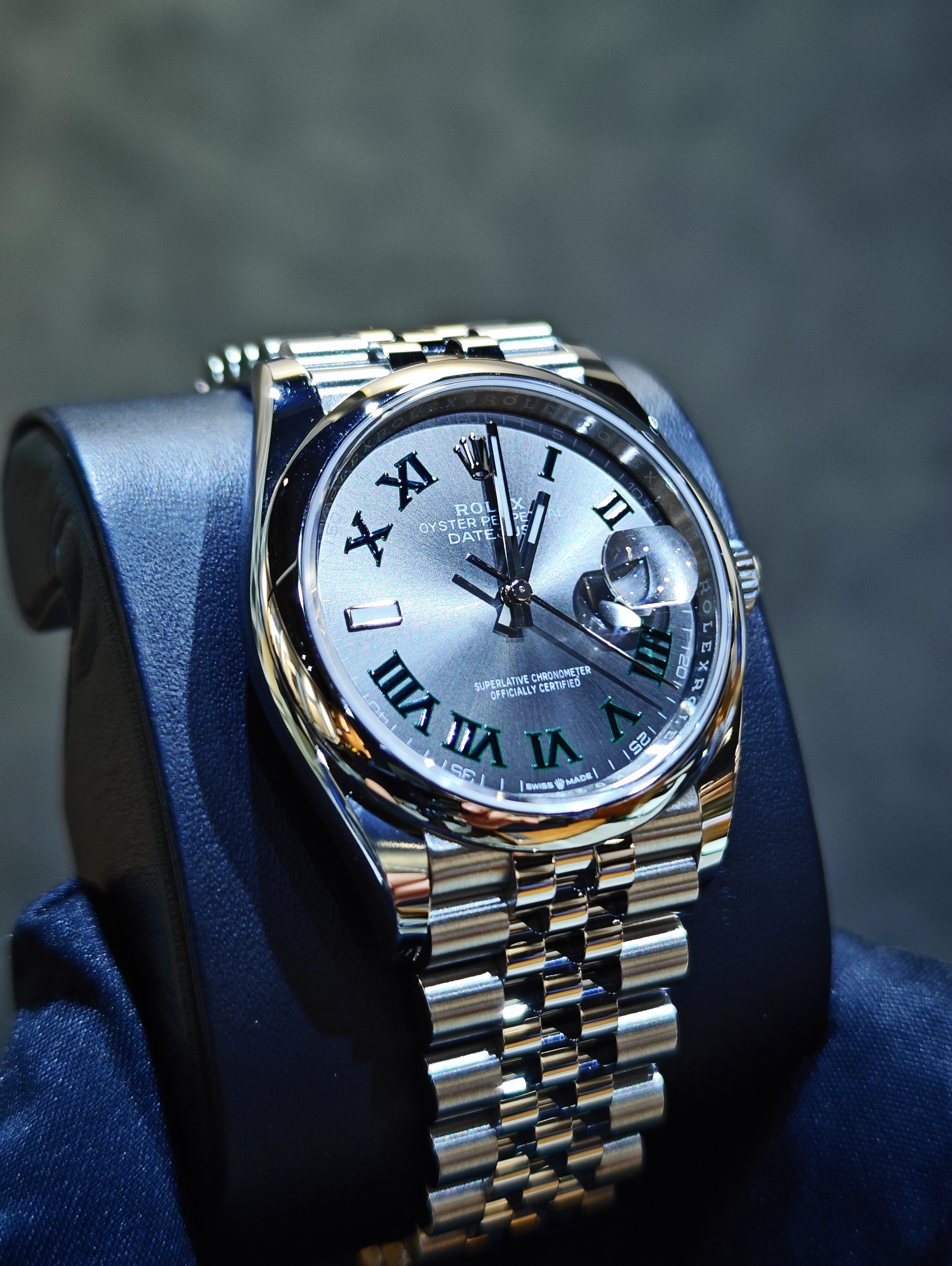 BRAND NEW ROLEX 126200 ROMAN GREY DIAL OYSTERSTEEL DATEJUST 36 OYSTER STRAP 36 MM
