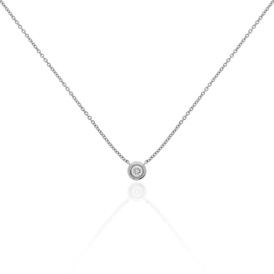 環抱系列 | 單粒圓形鑽石頸鏈
