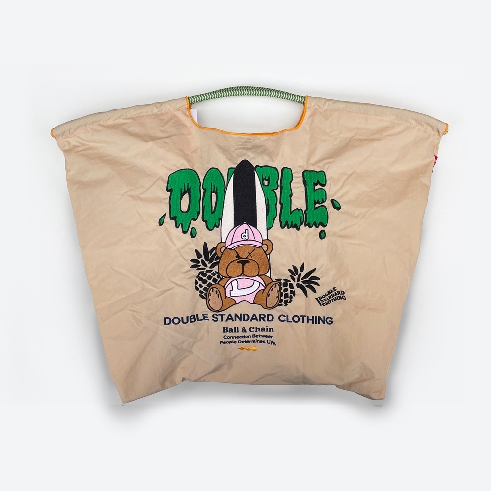 Ball＆Chain 刺繡環保購物袋 L號 - 卡其 (0400007241)