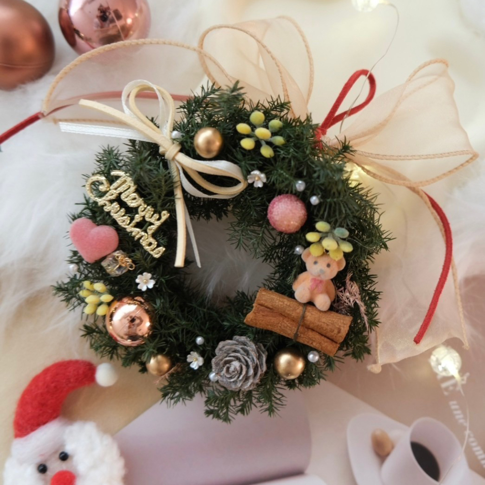 小可愛永生聖誕花圈 聖誕節小儀式感 11CM永生聖誕花圈