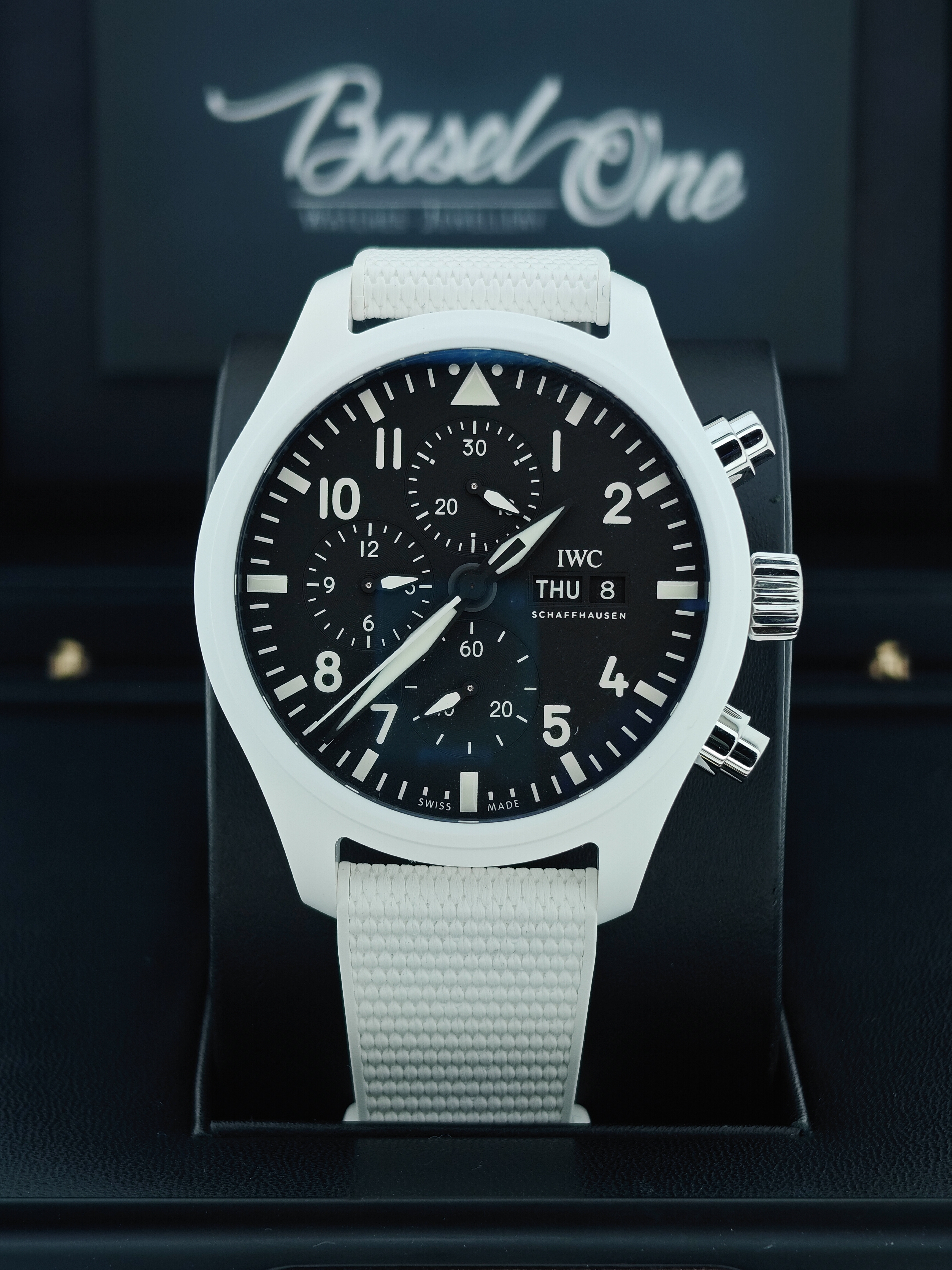 BRAND NEW IWC IW389105 389105 BLACK DIAL PILOT WATCH CHRONOGRAPH TOP GUN EDITION "LAKE TAHOE" 44 MM