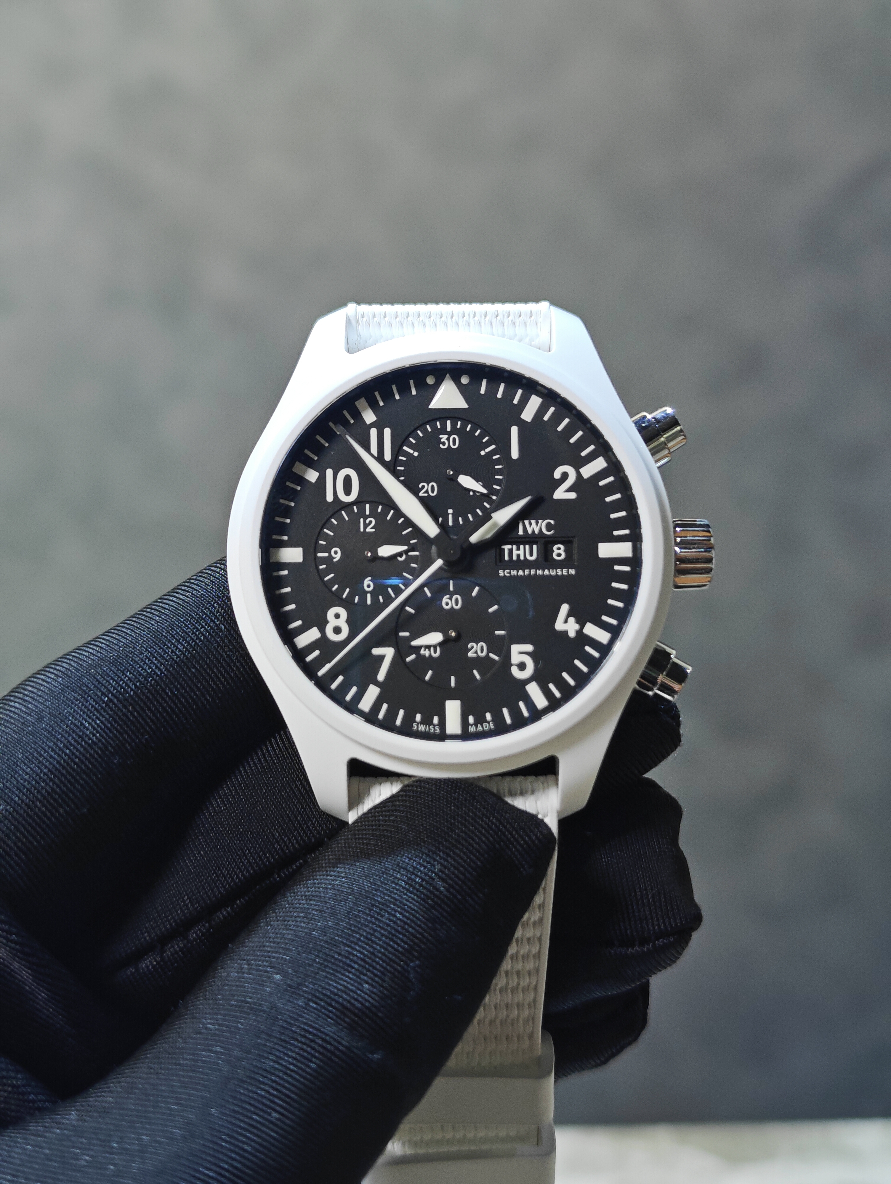 BRAND NEW IWC IW389105 389105 BLACK DIAL PILOT WATCH CHRONOGRAPH TOP GUN EDITION "LAKE TAHOE" 44 MM