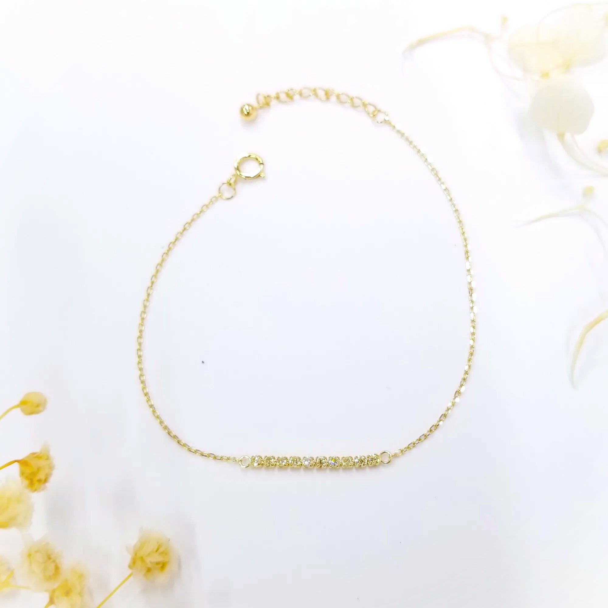 全新18K黃金15份鑽石手鍊