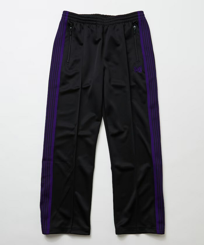 Needles track pants 黑紫  直筒版本