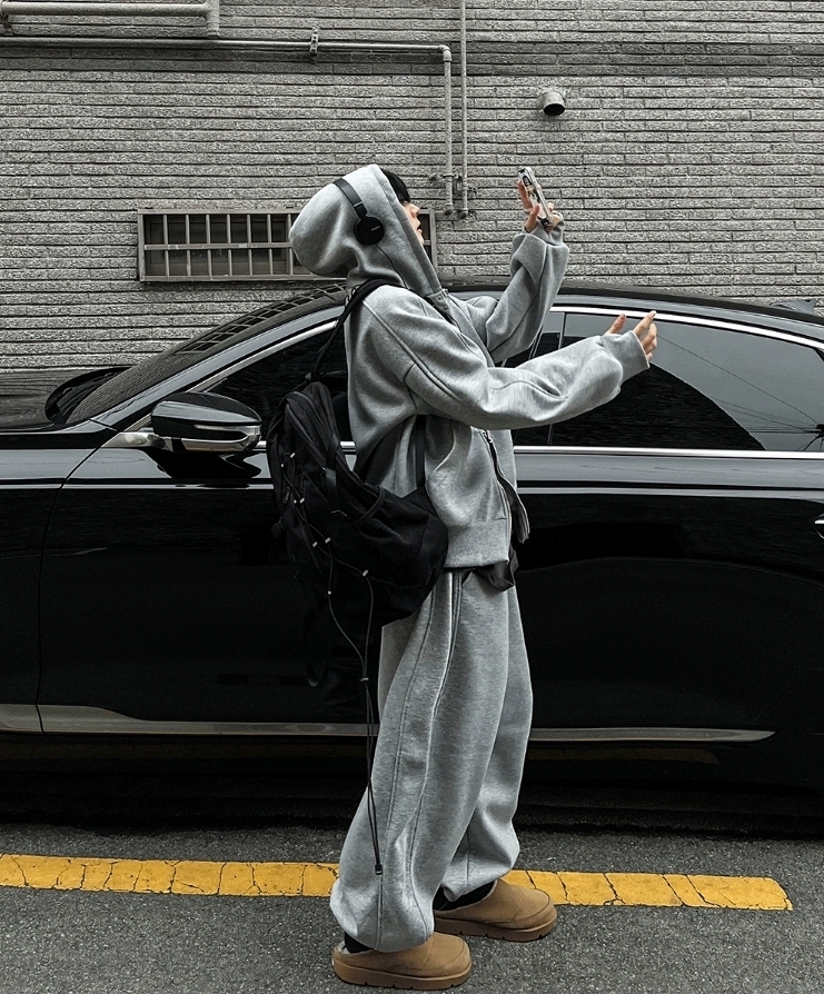 韓國 日常 慵懶 舒適 微刷絨 棉外套 棉褲 套裝