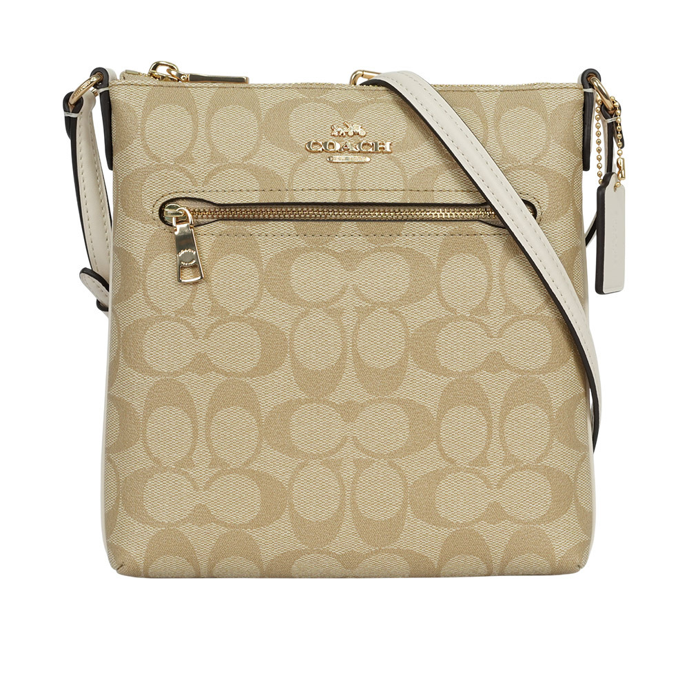 【COACH】Rowan 塗層帆布及再生皮革拉鍊迷你斜背包