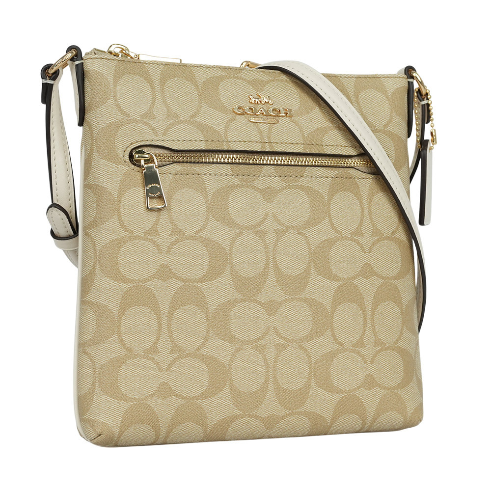 【COACH】Rowan 塗層帆布及再生皮革拉鍊迷你斜背包