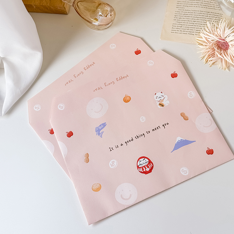 品牌手繪小插圖送禮信封袋/包裝袋(3入)