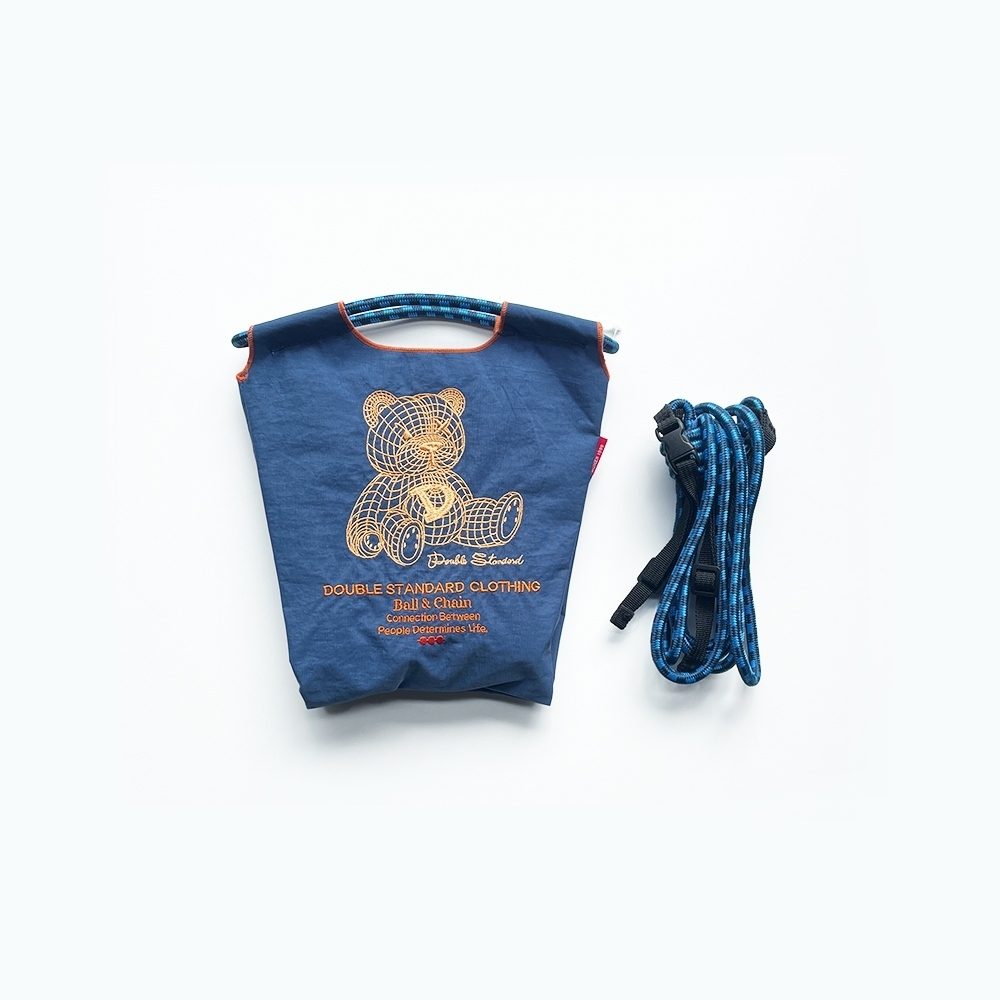 Ball＆Chain 刺繡環保購物袋 S號 - 藍 (040000424332)