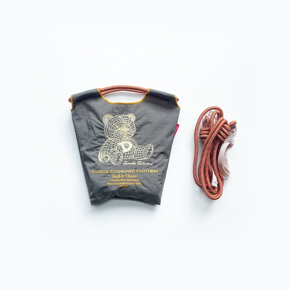 Ball＆Chain 刺繡環保購物袋 S號 - 灰 (040000424361)