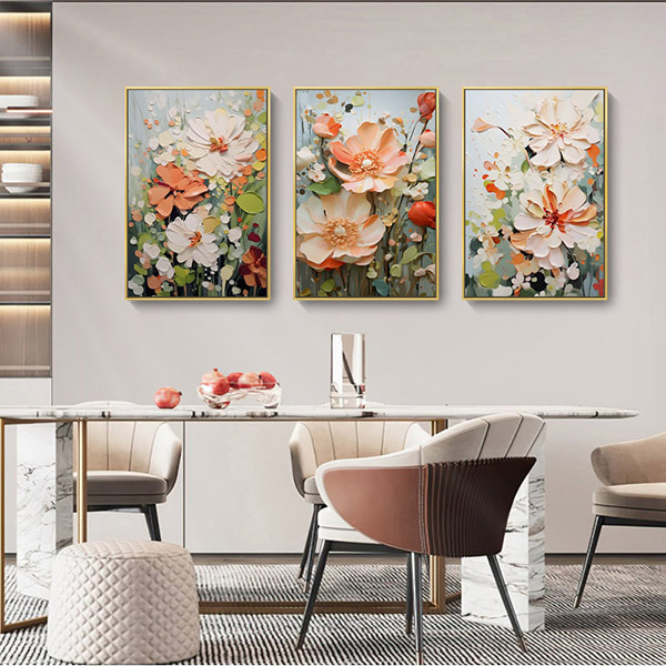 暖心花朵奶油風無框掛畫(福利品)