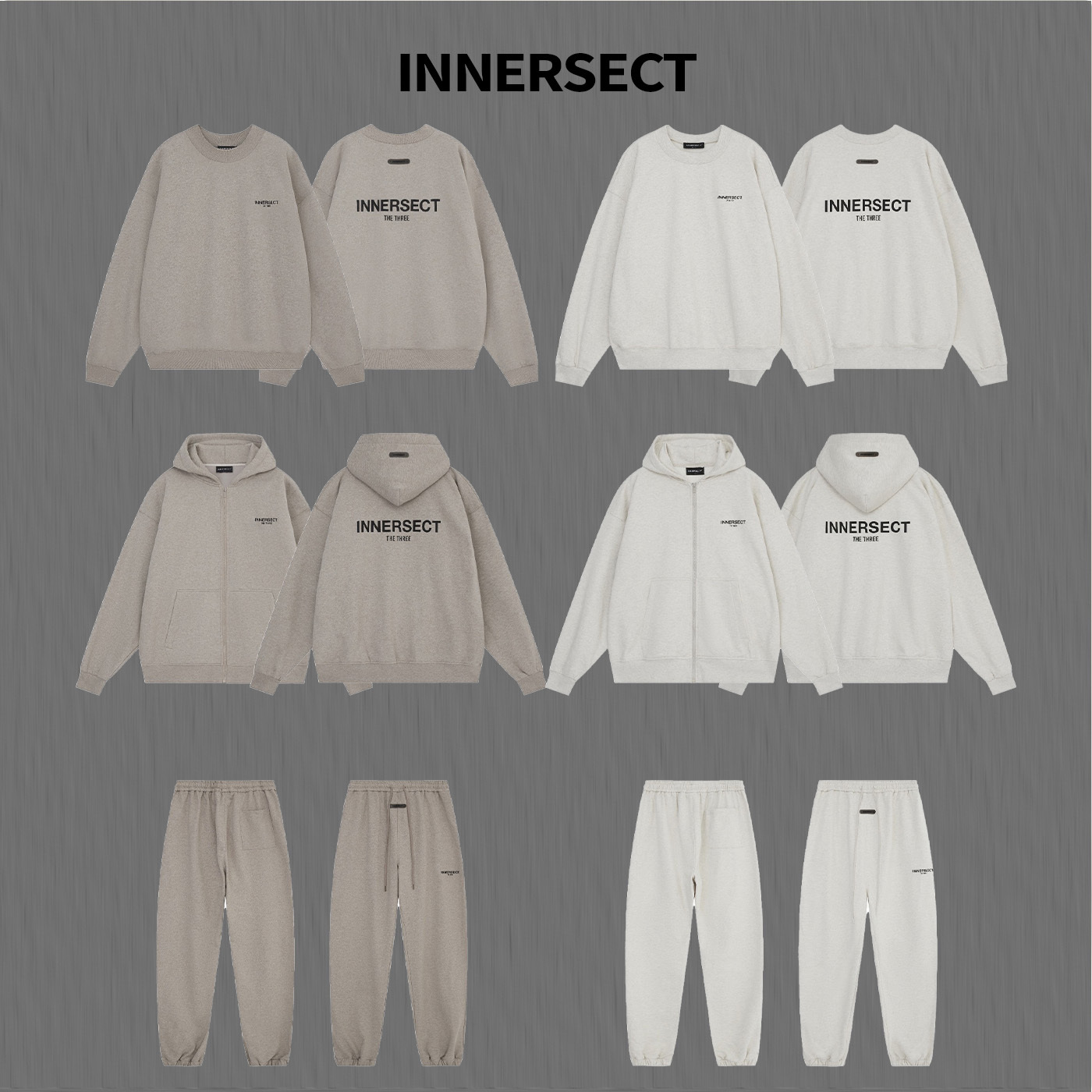 「套裝組」INNERSECT 24FW 新款秋冬套裝 大學T 外套 長褲 ESSENTIALS平替款