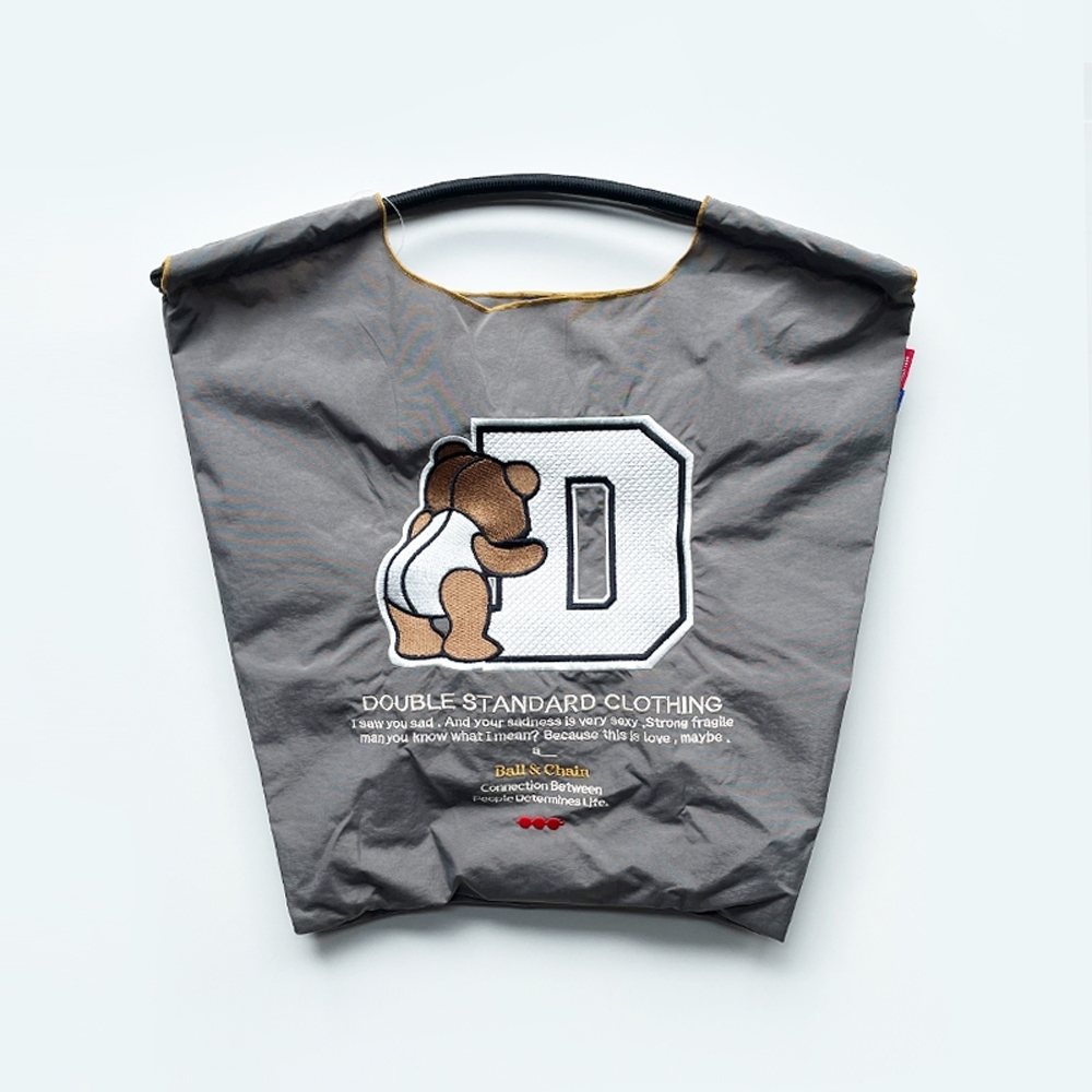 Ball＆Chain 刺繡環保購物袋 M號 - 灰 (040001524161)