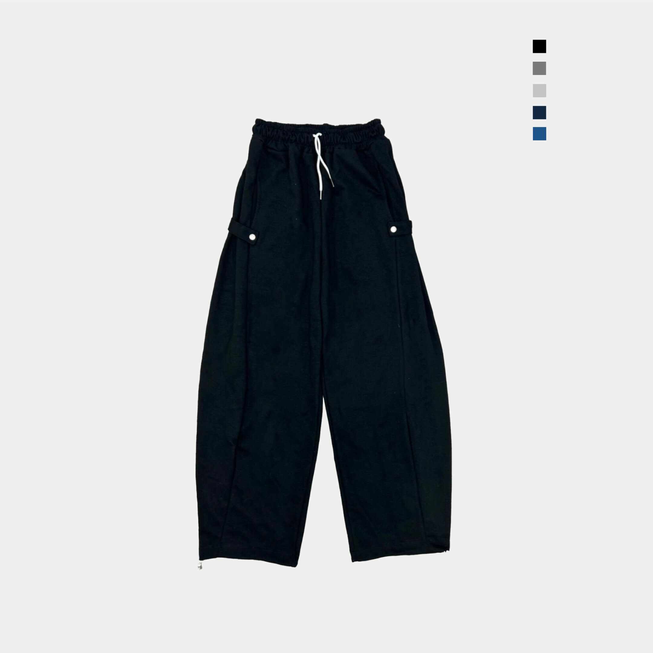 韓國 側扣 氣球 抽繩 棉褲