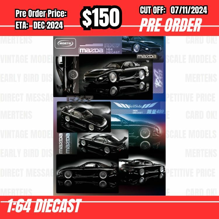 PO-$150 * Mortal * 1:64 Mazda RX-7 FD3s Veilside Black [OD04/11]