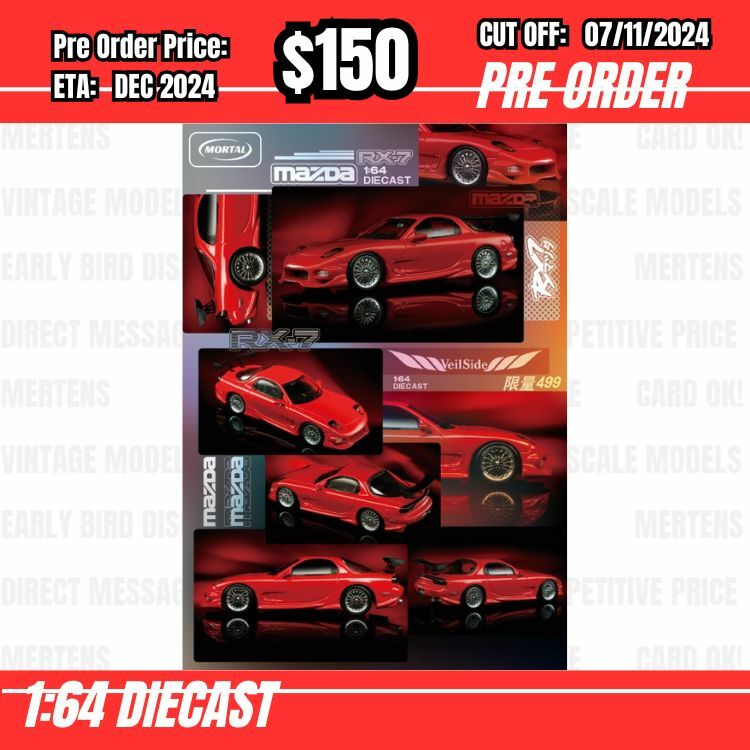 PO-$150 * Mortal * 1:64 Mazda RX-7 FD3s Veilside Red [OD04/11]