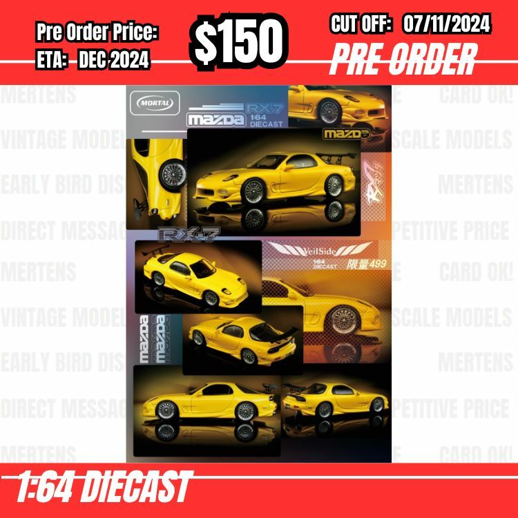 PO-$150 * Mortal * 1:64 Mazda RX-7 FD3s Veilside Yellow [OD04/11]
