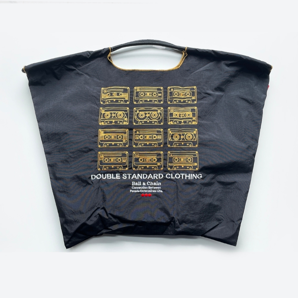 Ball＆Chain 刺繡環保購物袋 L號 - 黑 (040000123301)