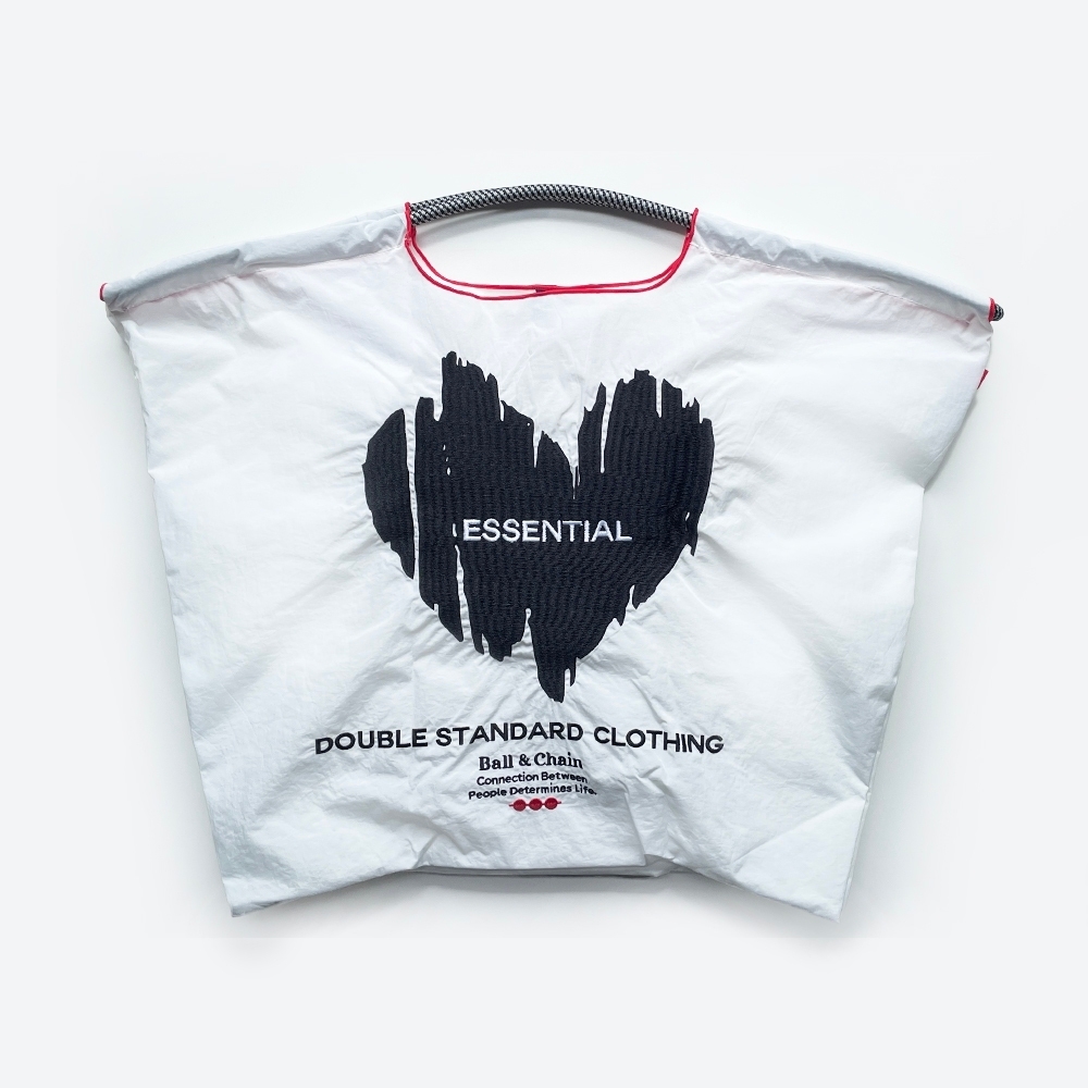 Ball＆Chain 刺繡環保購物袋 L號 - 白 (0400001243)