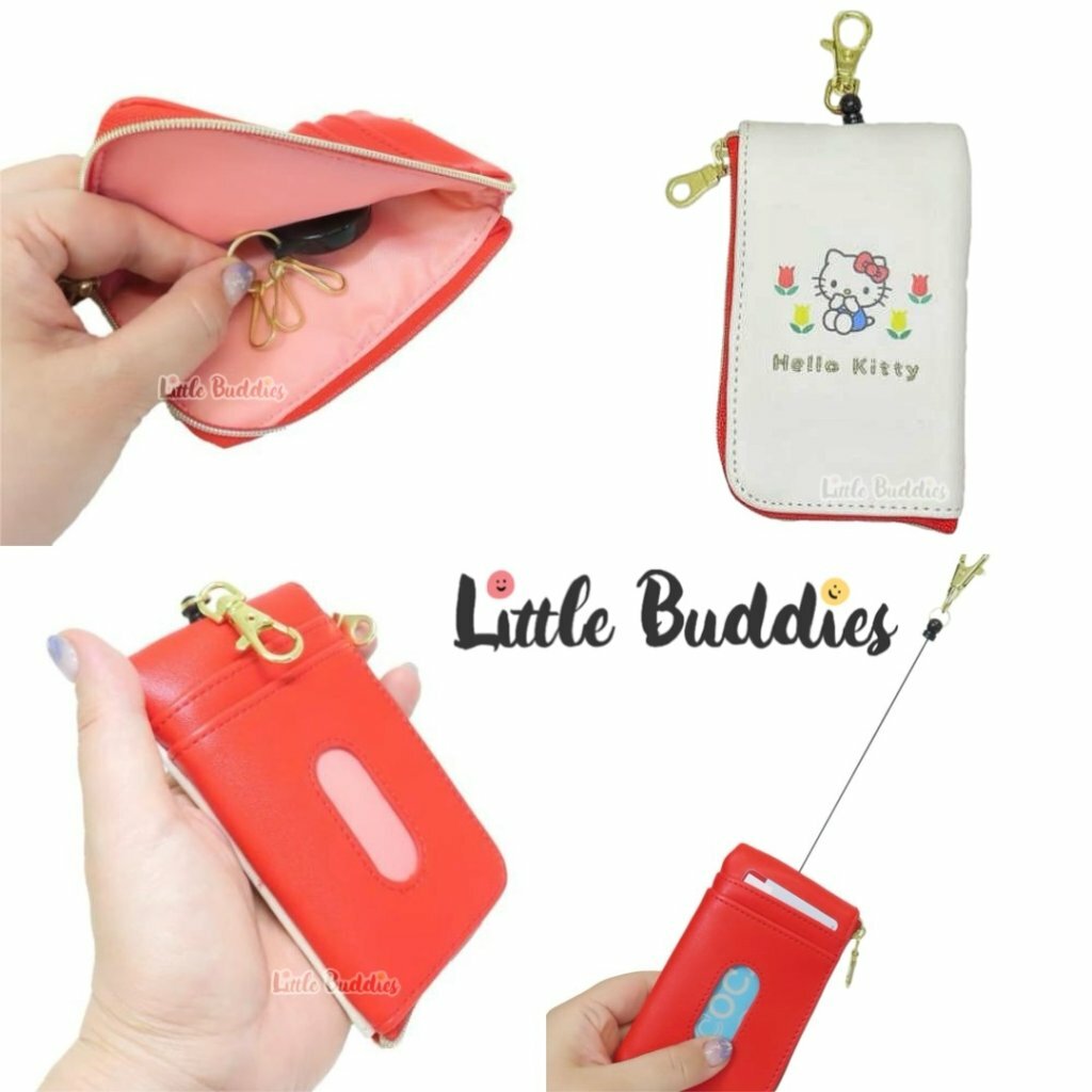 日本 Sanrio 母親節鬱金香系列 - PU皮卡片鎖匙包連伸縮扣