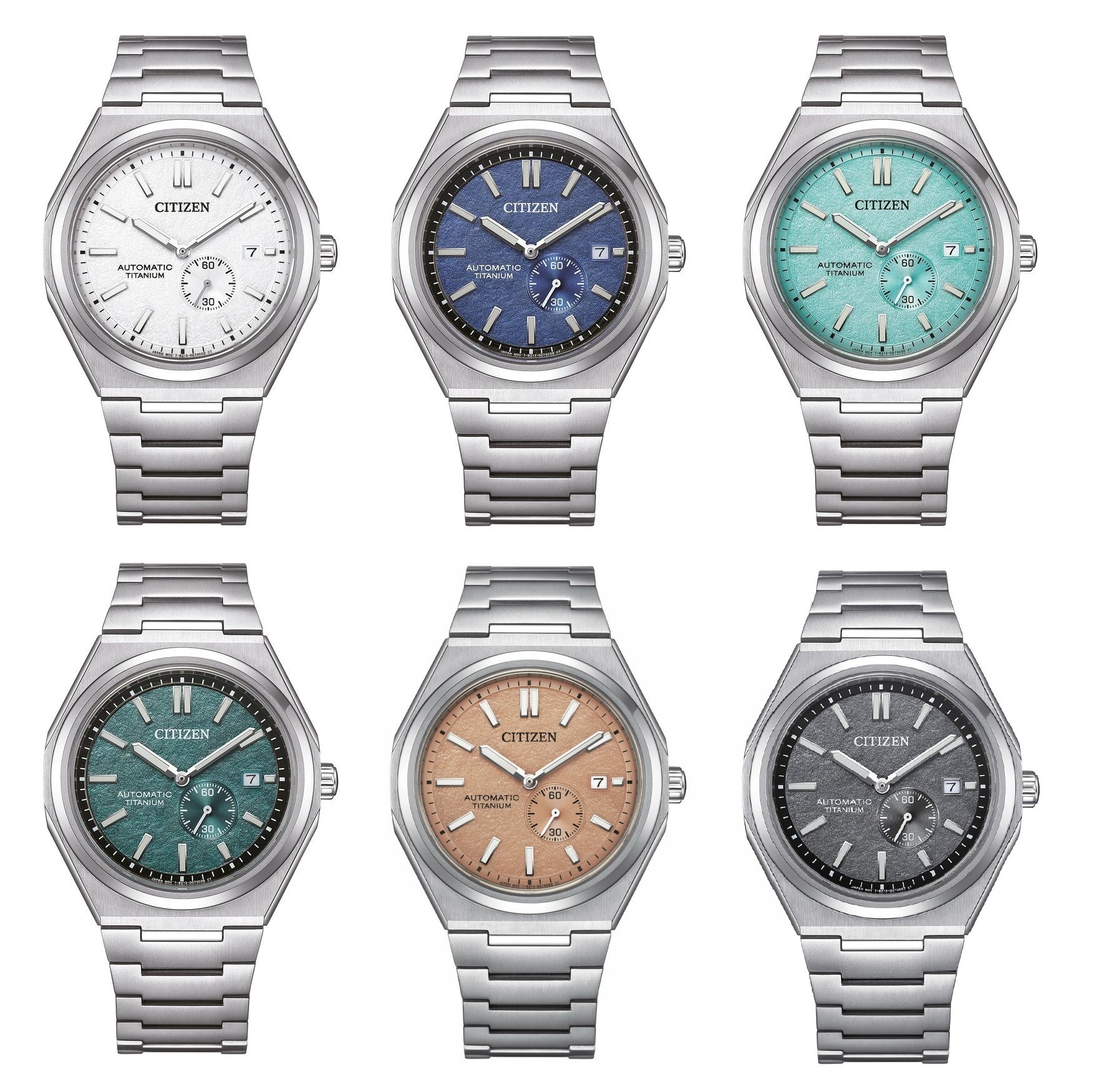 Citizen 星辰 超級鈦錶盤自動 手錶 NJ0180-80L 藍色錶盤 / NJ0180-80H 灰色錶盤 / NJ0180-80A 白色 / NJ0180-80M 淺綠色 / NJ0180-80X 綠色 / NJ0180-80Z 三文魚盤