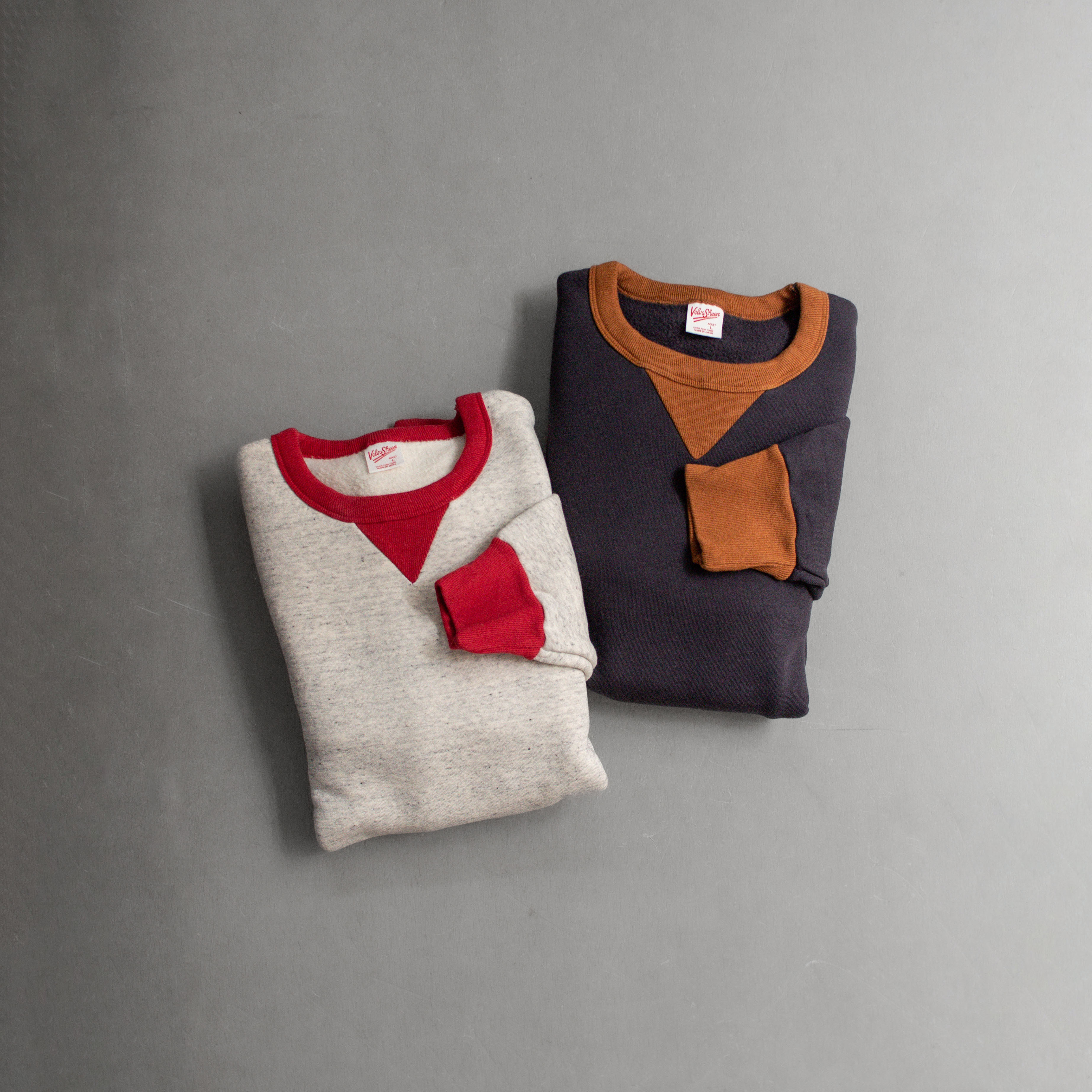 VELVA SHEEN 50S 2 TONE SWEATSHIRT 日本製 雙色 拼接 刷毛 長袖 衛衣