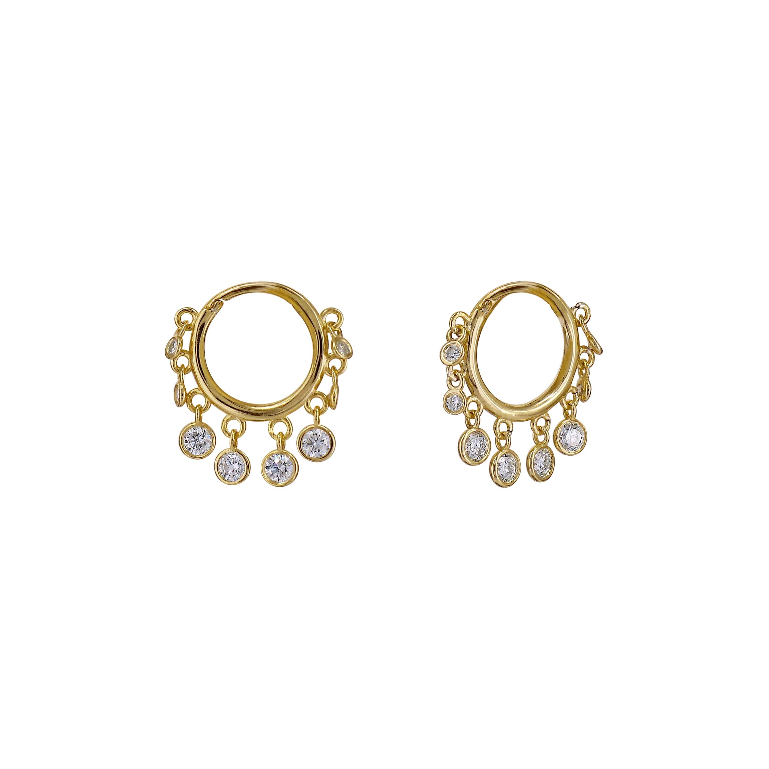 鑽石圈型耳環