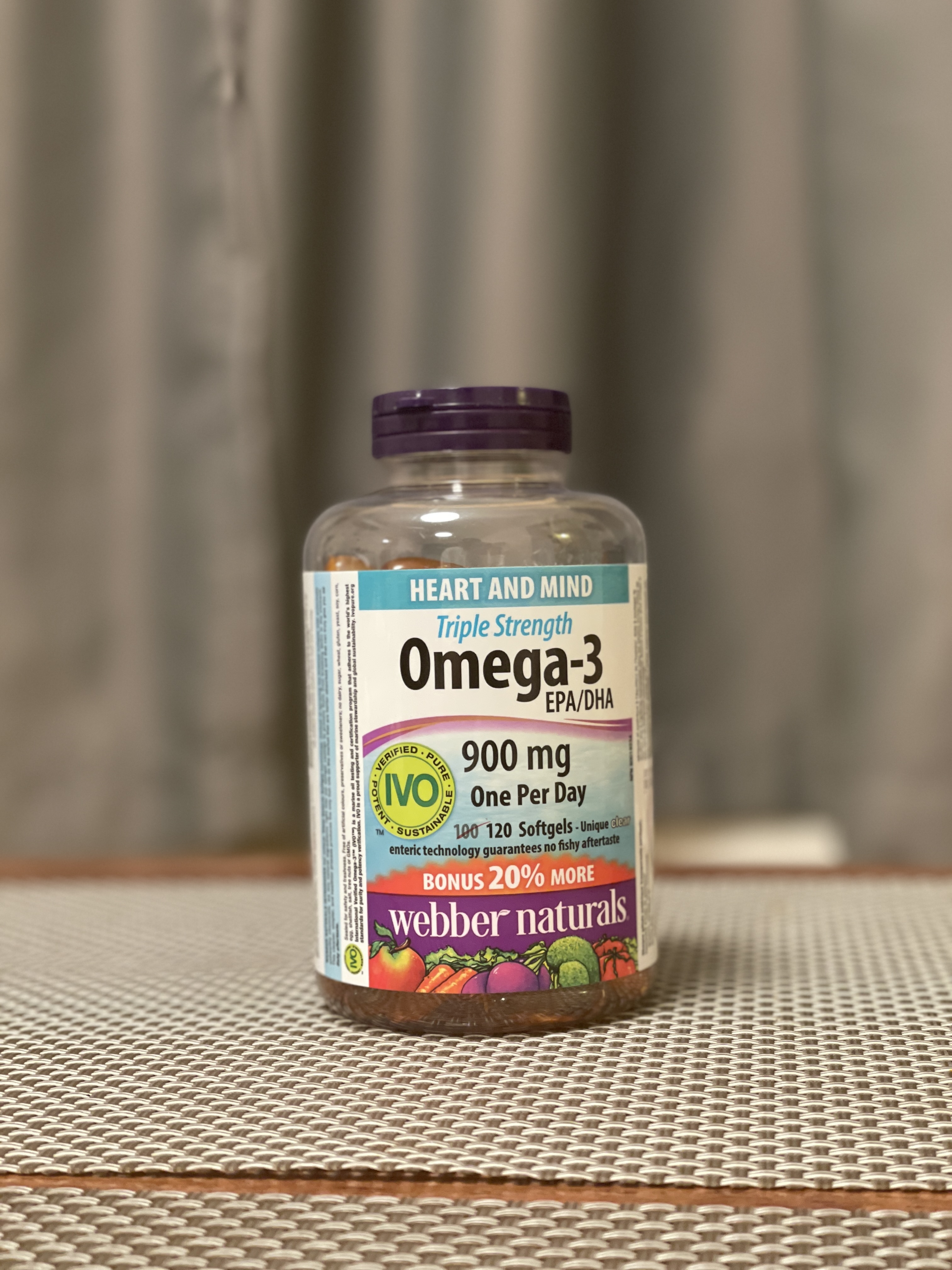 加拿大維柏健Webber Naturals 3倍精煉魚油 900毫克 120粒增量裝（4個月份量）