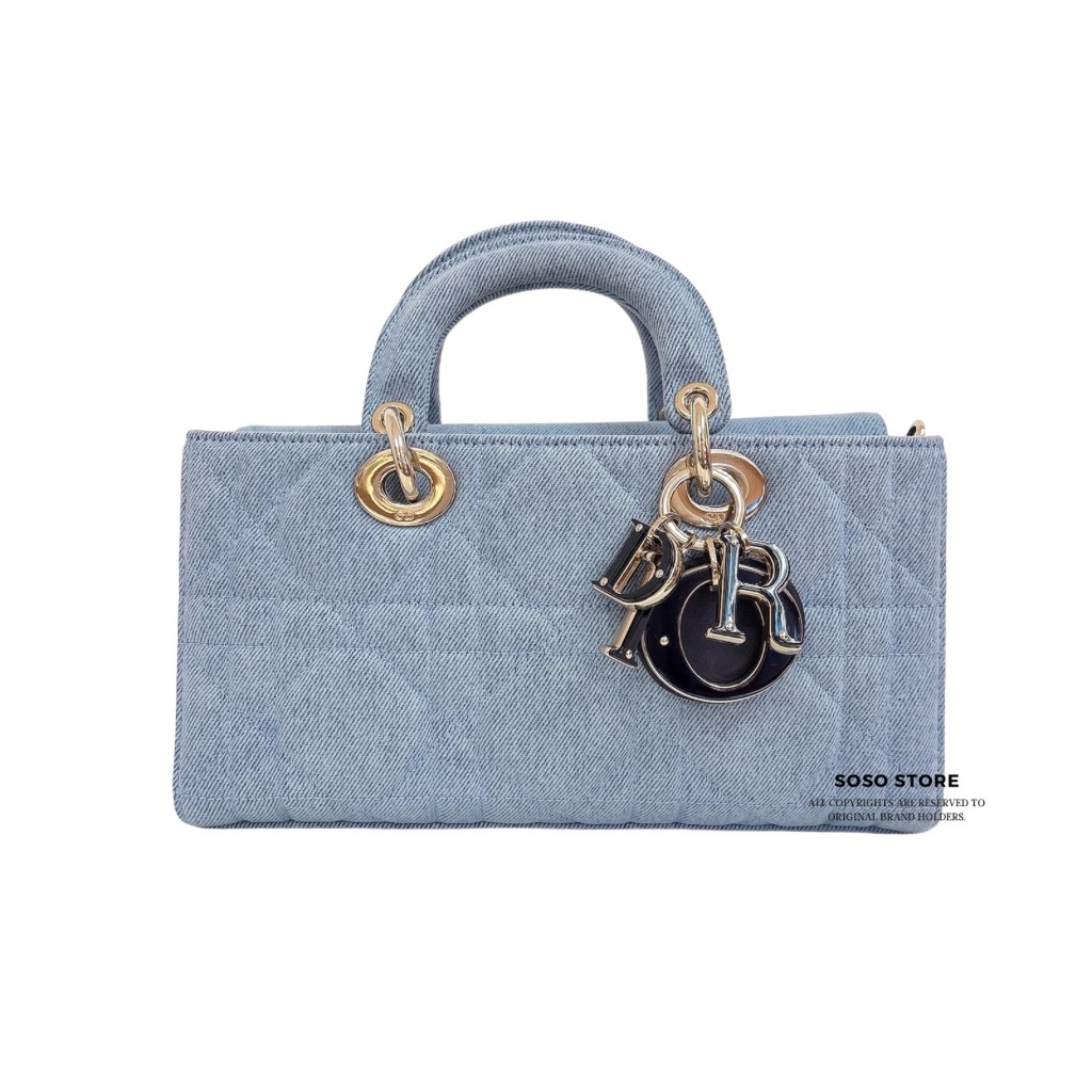 Dior Lady D-Joy Medium Bag - Blue / Ghw